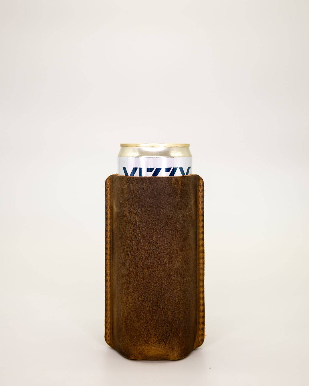 Leather Sewn Can Cooler