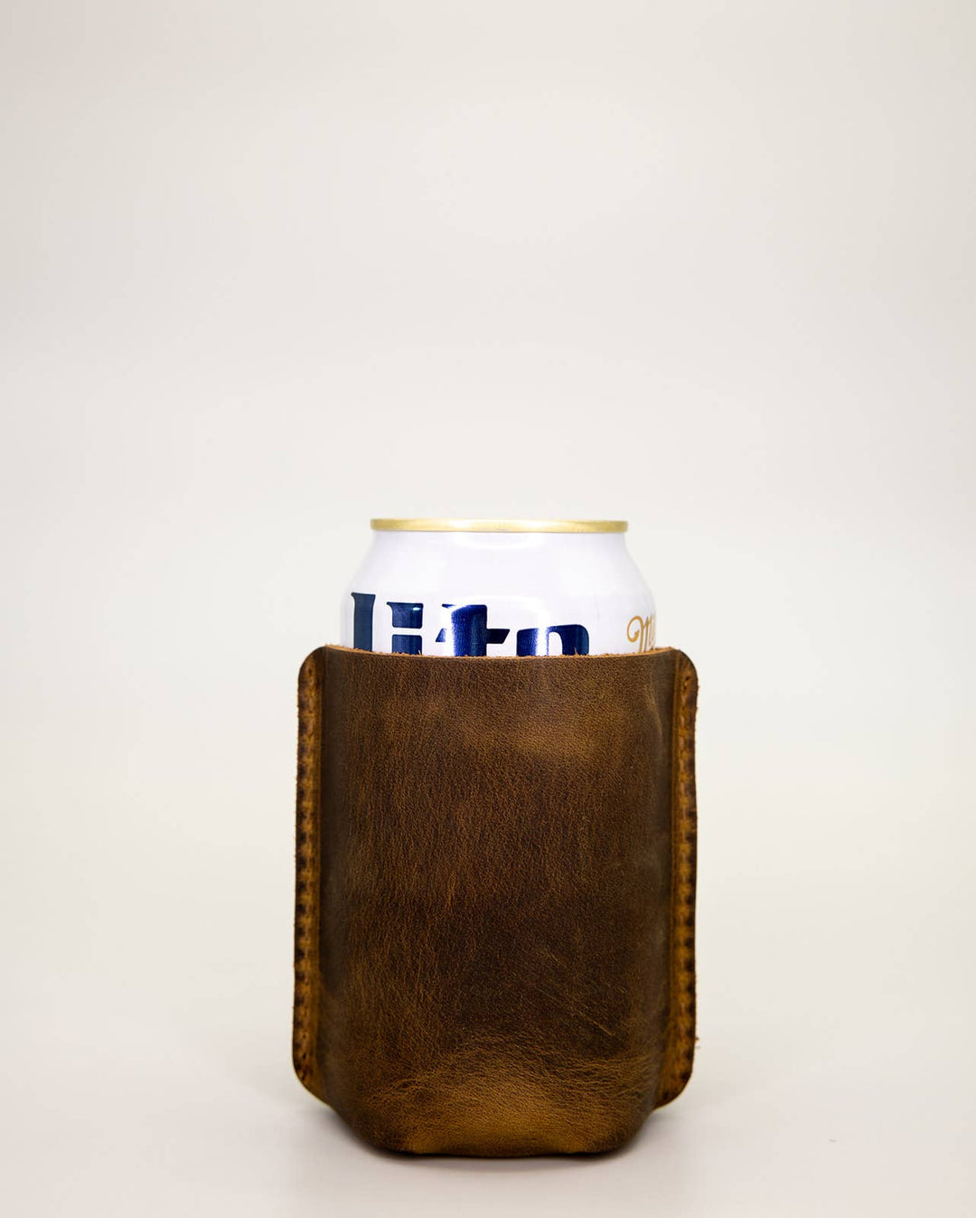 Leather Sewn Can Cooler