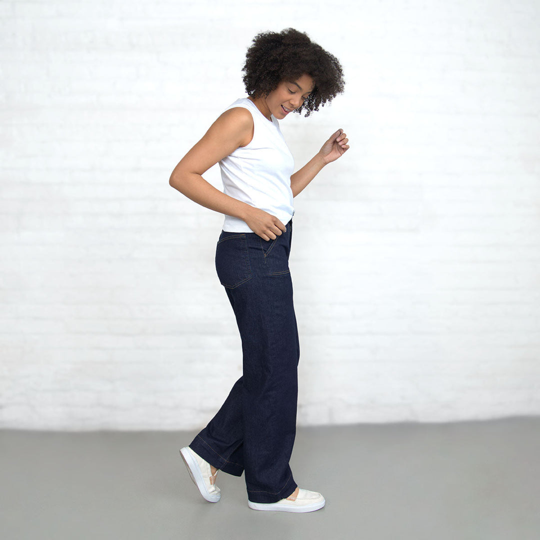 Palazzo - Dark Wash Stretch