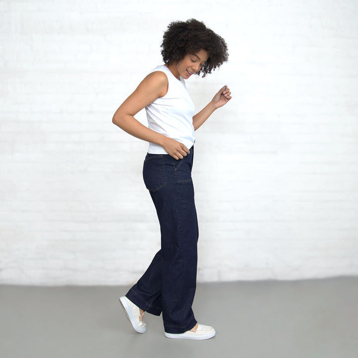 Palazzo - Dark Wash Stretch
