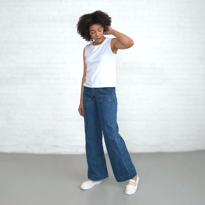 Palazzo - Light Wash Stretch