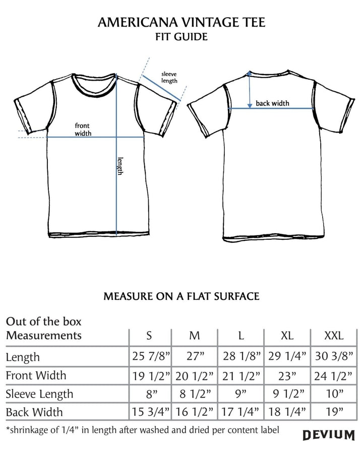 Americana Vintage Tee - Russell Surfboards x Devium