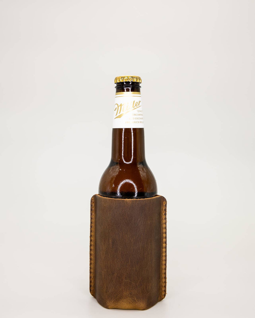 Leather Sewn Can Cooler