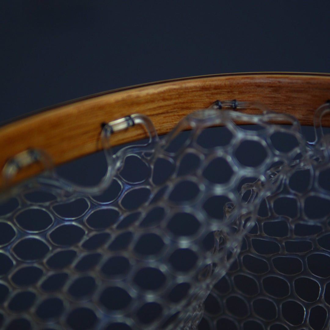 XL 18"x14" - Adams Dry Fly Engraved - Natural Fly Fishing Traditional Landing Net - Handcrafted & Made in USA
